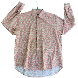 Austin Reed London Men XL Paisley Pink Cotton Button Down Shirt Long Sleeve - Picture 1 of 11
