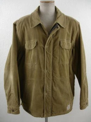 Men's XL Eddie Bauer Tan Corduroy Field Chore Work Jacket Fleece Sherpa Lined - Image 1 of 4