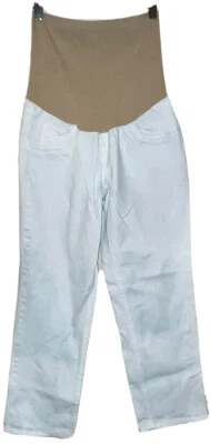 Oh Baby Maternity Jeans Size Medium 8 Secret Fit Belly Cropped White Full Panel - Image 1 of 4