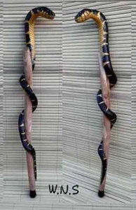 Wooden walking stick hand carved cobra snake handmade walking cane animal US $23 - Picture 1 of 3