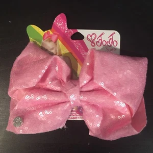 NEW JoJo Siwa Authentic Large Hair Bow Pastel Ballet Pink Sequin - Picture 1 of 1