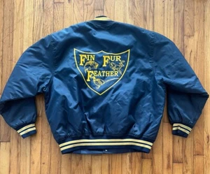 Fin Fur Feather Club USA Quilted Lined Varsity Bomber Jacket - Picture 1 of 16