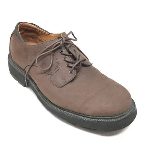 Men's Rockport Casual Oxfords Shoes Size 7 W Wide Brown Leather Plain Toe S12 - Picture 1 of 10