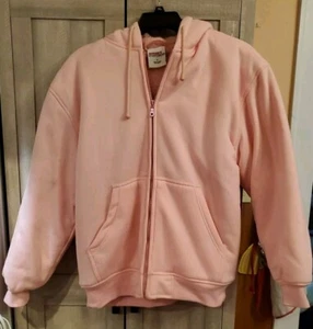 Ritchies Sportswear Womens Hoodie Light  Pink fleece Lined Full Zip Preowned - Picture 1 of 11