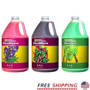 Flora Series Hydroponic Fertilizer Combo Grow Bloom Micro Nutrients 3 Pack New - Picture 1 of 2
