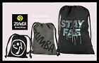 Zumba Logo Drawstring Bag Backpack Gym Tote - Silver Foil Glitter Durable 3 PACK