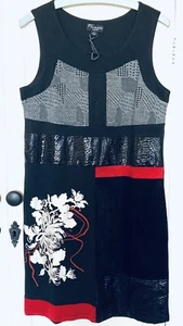 Threadz Australia Multi Fabric Abstract Pattern Sleeveless Shift Dress Size S - Picture 1 of 12