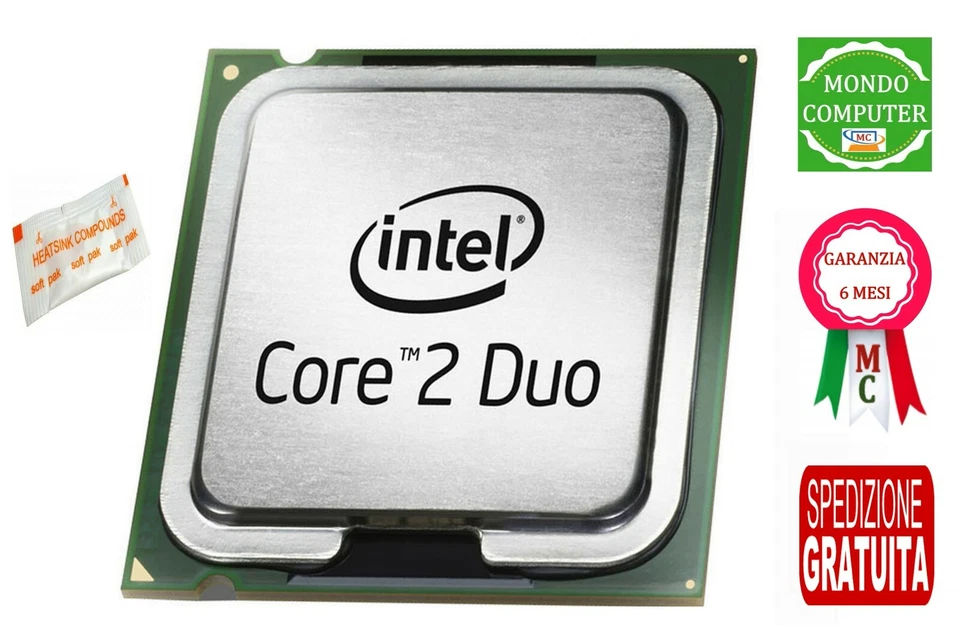 PROCESSORE SOCKET LGA 775 INTEL CORE 2 DUO 6400  2.40/4M/1066/06 + PASTA TERMICA - Immagine 1 di 1