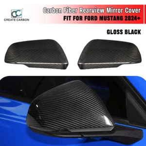 2pcs Real Carbon Fiber Side Rearview Mirror Cover Caps For Mustang S650 2024+ - Imagen 1 de 7