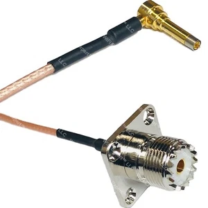 RG316 MS156 Stecker Winkel lang auf UHF Buchse Flansch RF Kabel Schneller Versand Posten - Bild 1 von 1