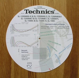 Protractor de alineación Technics SL-1200Mk6-Mk7/SL-1500C y SL100C (diseño Baerwald) - Imagen 1 de 7