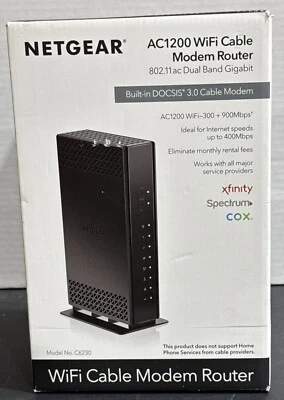 NETGEAR DOCSIS 3.0 1.2Gbps Two-in-one Cable Modem + WiFi Router (C6230-100NAS) - Image 1 of 4