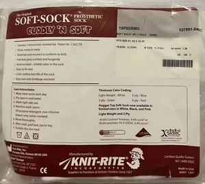 Knit-Rite weiche weiße Prothesensocke passt 1, 2/16"-20" L Artikel 1SP5SRMD Coolmax - Bild 1 von 5