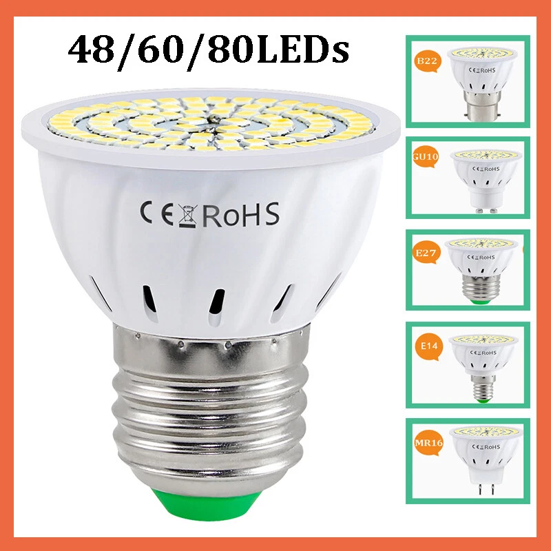 LED Plant Grow Light Bulb Greenhouse Indoor Veg Flower Plant Lamp 48/60/80LEDs - Image 1 of 4