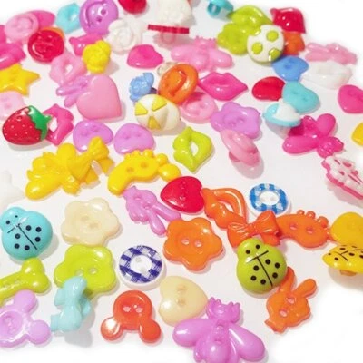 10mm-15mm Round 2 Hole Resin Buttons Flatback Children's Clothing Sewing - Image 1 of 4