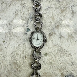 Pre - Owned Women's Quartz Vintage style Marcasite bracelet wrist watch - Picture 1 of 6