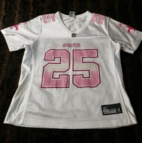 Reebok NFL New Orleans Saints Reggie Bush Girls M Short Sleeve V Neck Jersey Cover