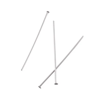 500 piezas Pasadores de cabeza plana de acero inoxidable 304 lisos calibre 23 hallazgos perforados 30 mm Foto 1 de 4