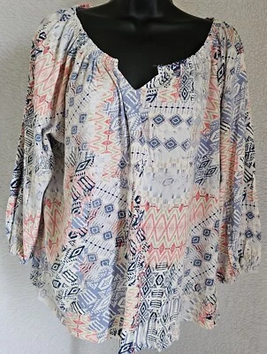 Camisa Top Blusa Chaps Mujer Talla XL X Grande Multicolor Foto 1 de 4