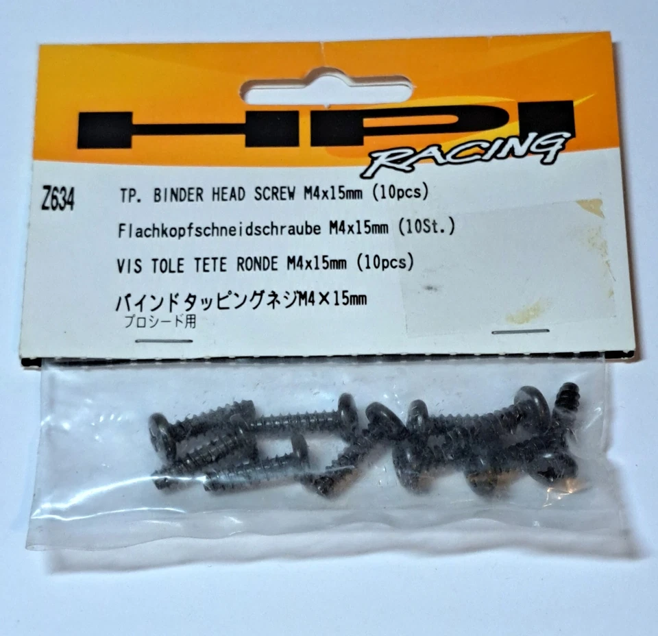HPI Racing RC Original Replacement Part #Z634 Binder Head Screw M4x15mm 10pc NOS - Image 1 of 1