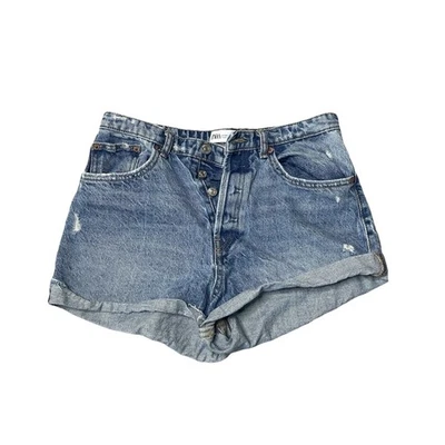 Zara Women’s Jean Denim Short Shorts Size 6 Button Up Basic Modern Minimalist - Image 1 of 3