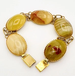 Pulsera de eslabones cabujón calcedonia Milán GM Giuliano Fratti firmada de colección - Imagen 1 de 11