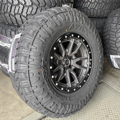 5 17 Inch Wheels Tires Gray Fuel Rebel D680 Avix 35x12.50-17 FOR Jeep Wrangler - Imagem 1 de 4
