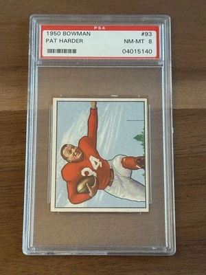 1950 Bowman #93 Pat Harder,  Chicago Cardinals- PSA 8 - Image 1 of 2