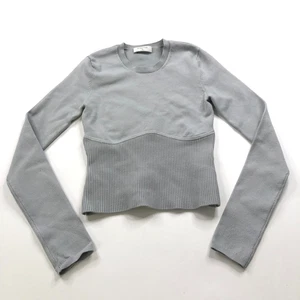 Babaton Sculpt Knit Empire XS Corset Pullover Top Blouse Light Gray MINT - Picture 1 of 11