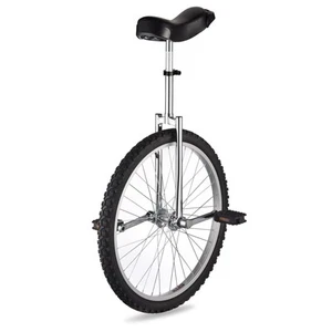 24" Silver Unicycle Cycling Scooter Circus Bike Skidproof Tire Balance Exercise - Picture 1 of 9