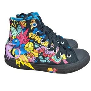 Converse Chuck Taylor All Star Sneakers Boys 2 Black Grafitti Notebook Hi Top - Picture 1 of 12