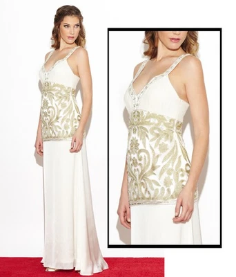 SUE WONG GOWN DRESS WEDDING V-NECKLINE IVORY BEADED sz 2 - Image 1 of 4