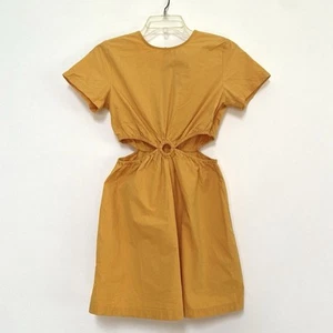 Zara Girl Yellow Cut Out Sundress Short Sleeve Crew Neck Dress 7Y - Picture 1 of 3