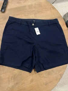 NEW J CREW Women's 7” classic Chino Short, Navy Blue, Size 14 NWT Shorts - Picture 1 of 8