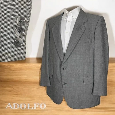 Adolfo USA Made Sport Coat Mens 48R Vintage Multicolor Wool Two Buttons - Image 1 of 4