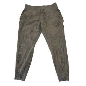 Lululemon Damen warme Daunen Jogginghose Gr. 12 grau Fadenfarbe 7/8 Länge Baumwolle Frottee - Bild 1 von 8