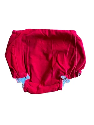 Vintage Baby Girls Red Velvet Underpants for Holiday Dress 6-9 months - Image 1 of 4