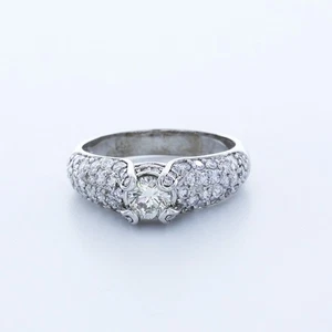 1.84 CT K-VS1 Round Cut Earth Mined Certified Diamonds 950 Plat. Engagement Ring - Picture 1 of 7
