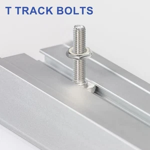 12Sets M8x43mm T-Slot Bolts with Hexagon Flange Nuts Set for 45 Series, Silver ~ - Foto 1 di 6