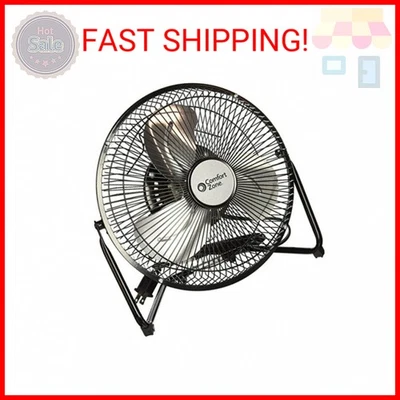 Comfort Zone 9 inch Cradle Fan, 3 Speed Floor or Table Fan with180 Degree Tilt,  - Image 1 of 2