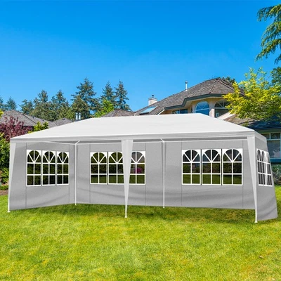OUTVITA 3x6M Large Garden Heavy Duty Gazebo Marquee Party PE Tent Wedding Canopy White