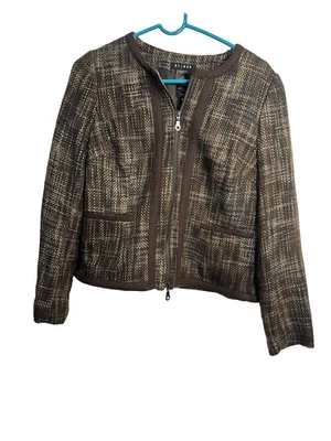 Axcess Mujer Marrón Cremallera Chaqueta Abrigo Talla Mediana Foto 1 de 4