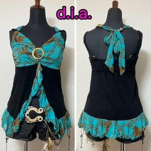 D.I.A. Camisole Multicolor Chain Pattern Women's Free Size From Japan Used - Picture 1 of 4