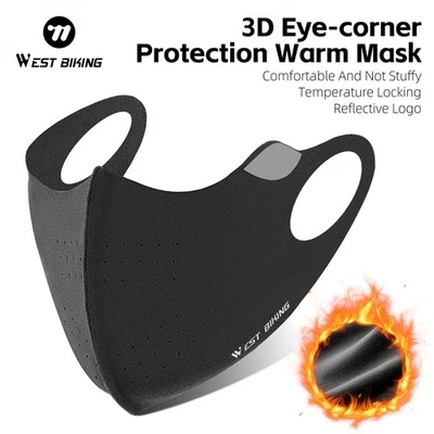 WEST BIKING Winter Breathable Mask 3D Eye Protection Sports Face Mask Black - Image 1 of 4