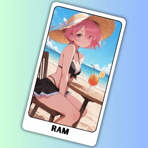 Custom Collectible Sexy Anime Waifu Sticker Card 2.62" x 4.52" - Picture 1 of 3