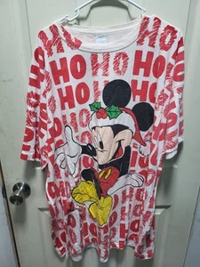 Vintage Disney Mickey Mouse AOP Weihnachten Schlafshirt X-Size - Bild 1 von 4