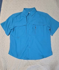 Silver Bait Mens Medium Blue Short Sleeve Fishing Shirt Vented - Picture 1 of 3