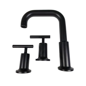 Kohler T14428-4-BL Purist Deck-Mount Bathtub Faucet Trim - Matte Black - Picture 1 of 9
