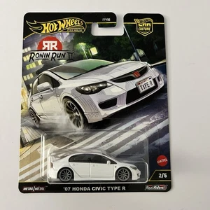 Hot Wheels Ronin Run II ‘07 Honda Civic Type R White Car Culture 1/64 Toy NEW - Picture 1 of 8