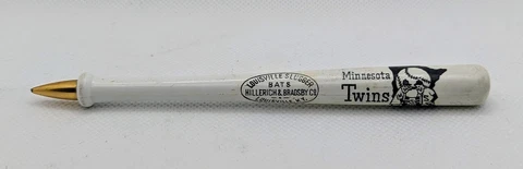 Vintage 1980s Minnesota Twins Louisville Slugger Plastic Baseball Bat Mechanical Cover